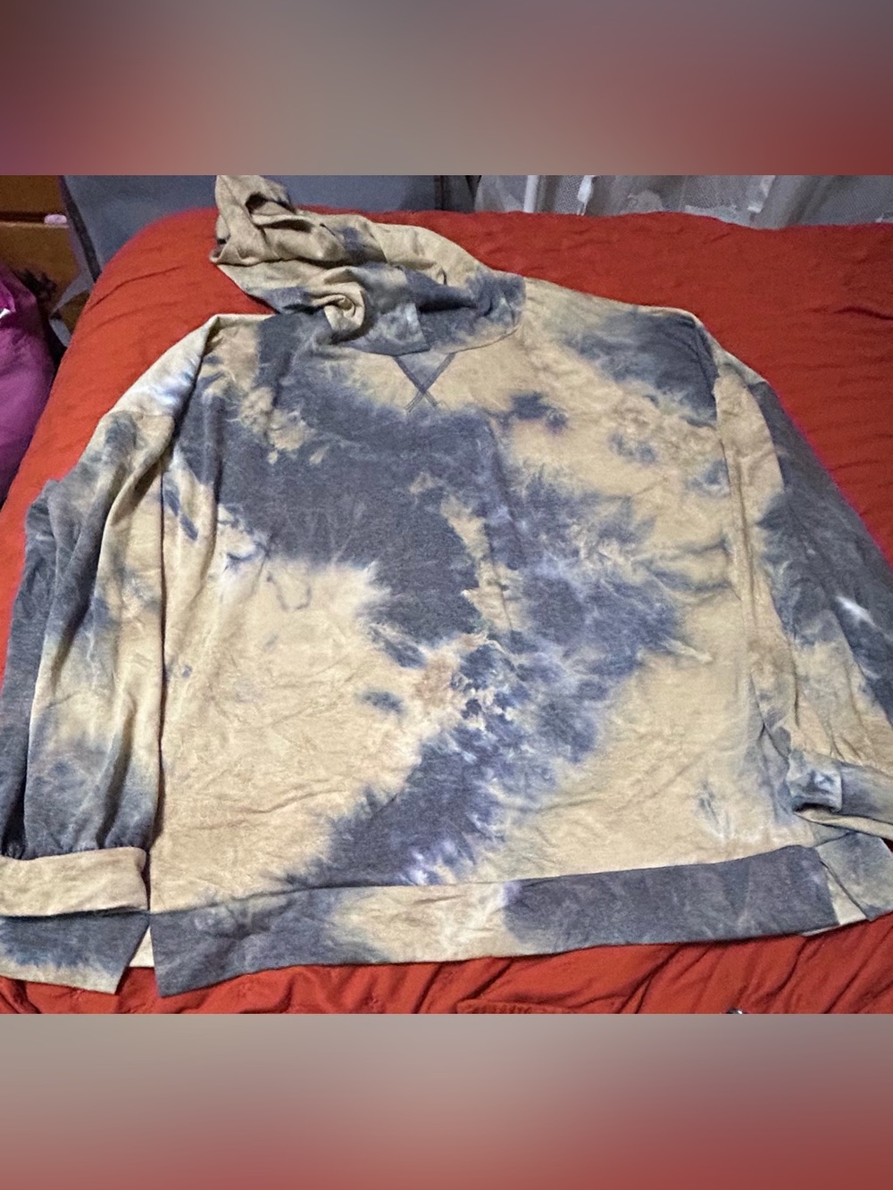 Plus size Tie dye lightweight hoodie 2X